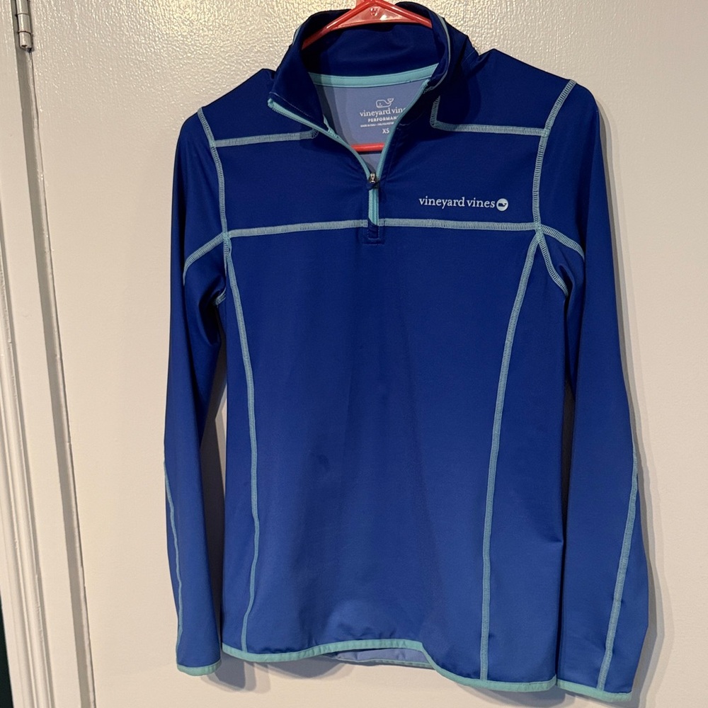 Vineyard Vines Royal Blue Pullover with Light Blue Trim - Spandex flex